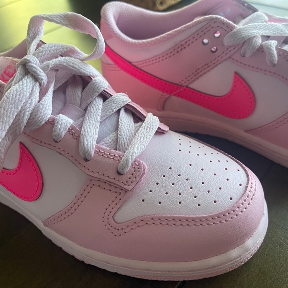 Nike Other - Girls size 2 1/2 light and hot pink Nike dunk lows.